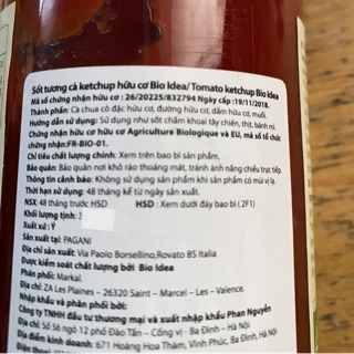 Tương Cà Hữu Cơ ketup 480gr