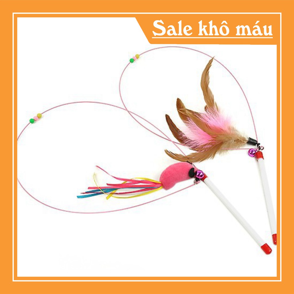 Đồ chơi cho mèo cần câu mèo dây sắt