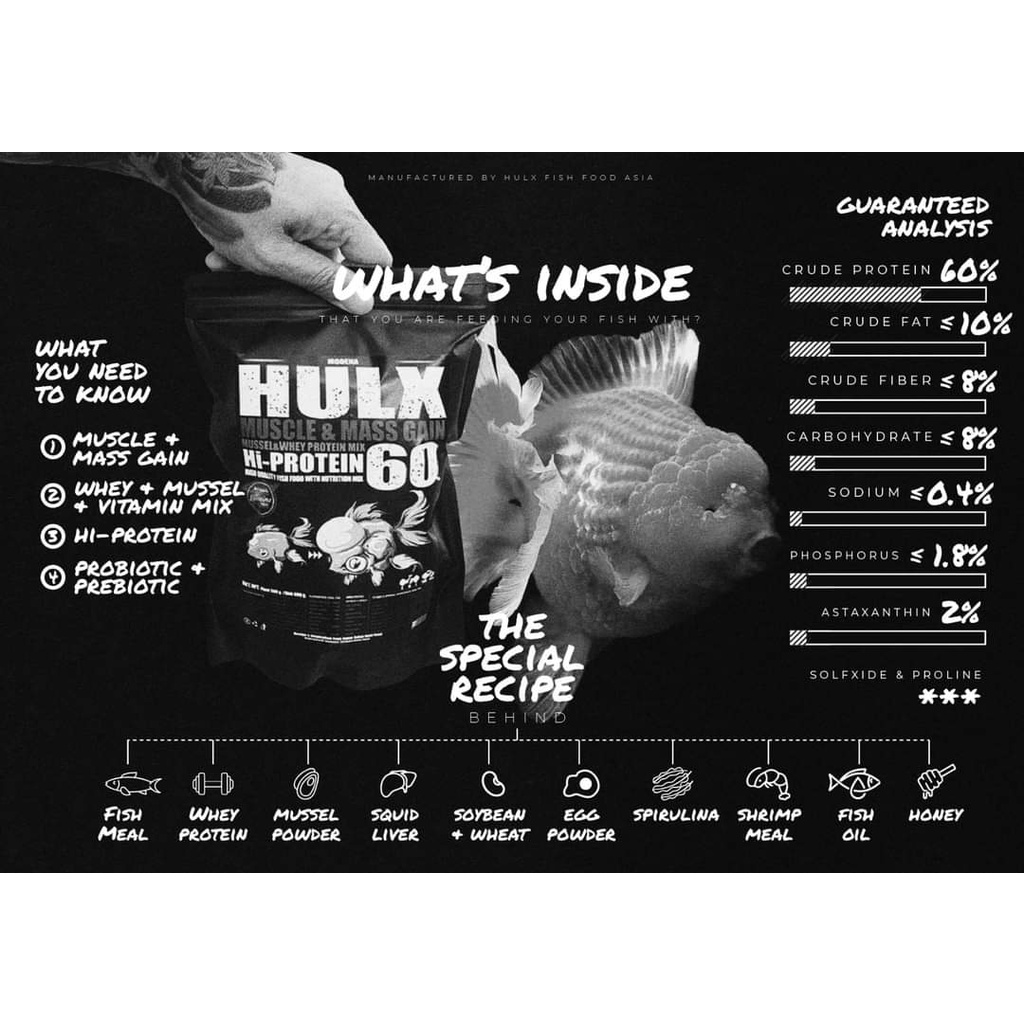 Thức Ăn Cho Cá Vàng - Cám Hulx 60% Protein giúp phát triển toàn diện cho cá lớn nhanh, đẹp và khỏe mạnh. Hulx Vietnam