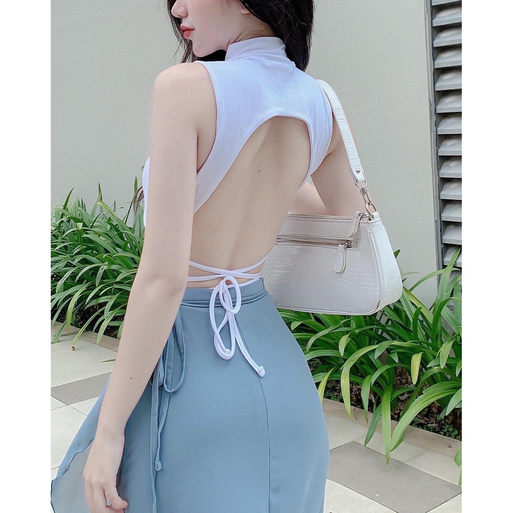 Crop Cổ Lọ Khoét Lưng YOONA 3104