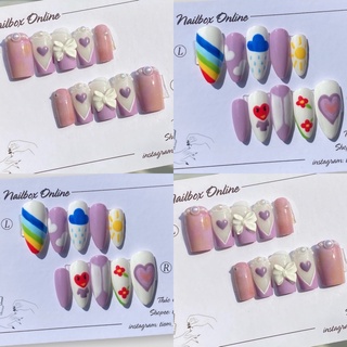 Nailbox móng úp thiết kế màu tím - tiệm nailbox online