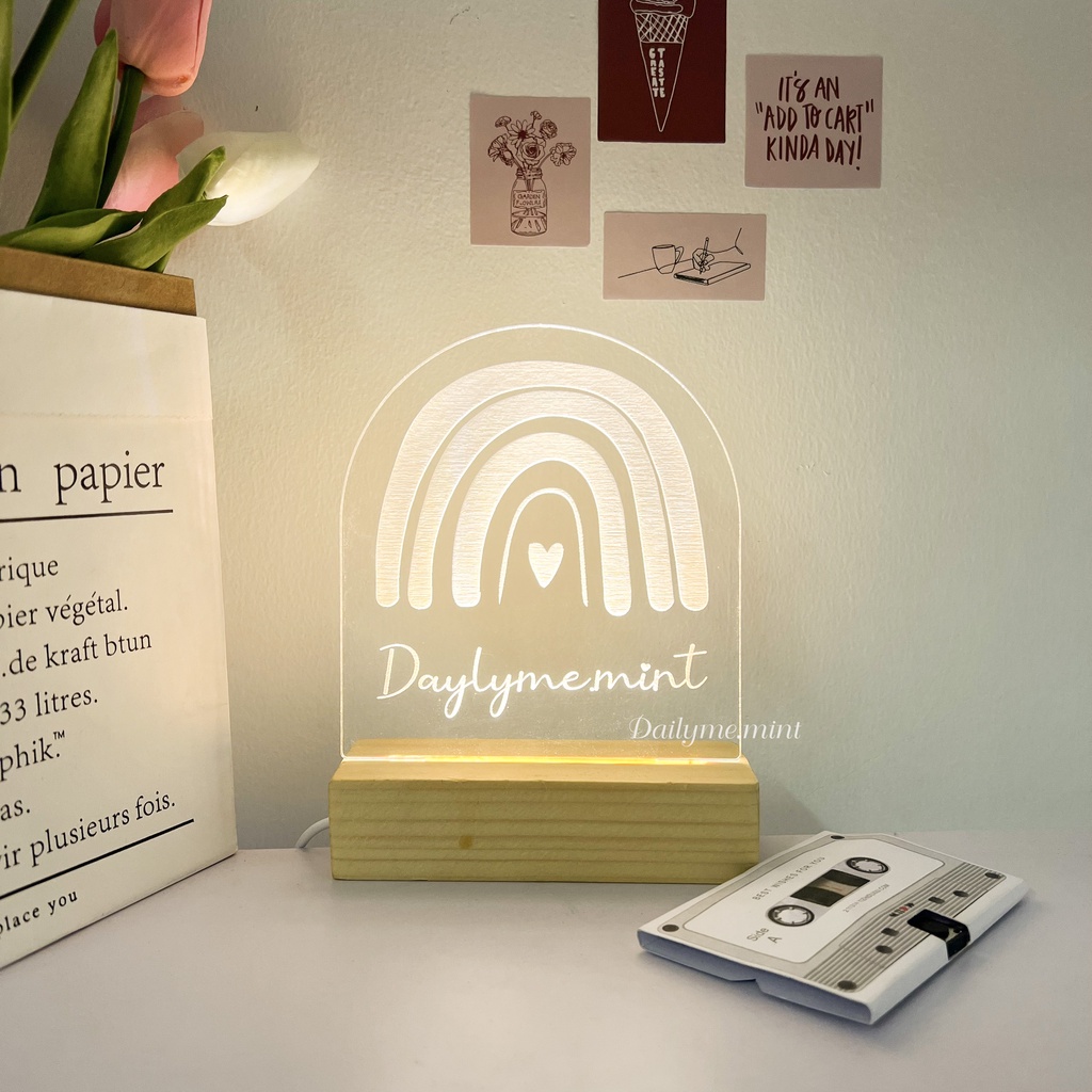Đèn Khắc Chữ Theo Yêu Cầu, Đèn Ngủ Led 3D Decor Trang Trí Phòng - Dailyme.mint