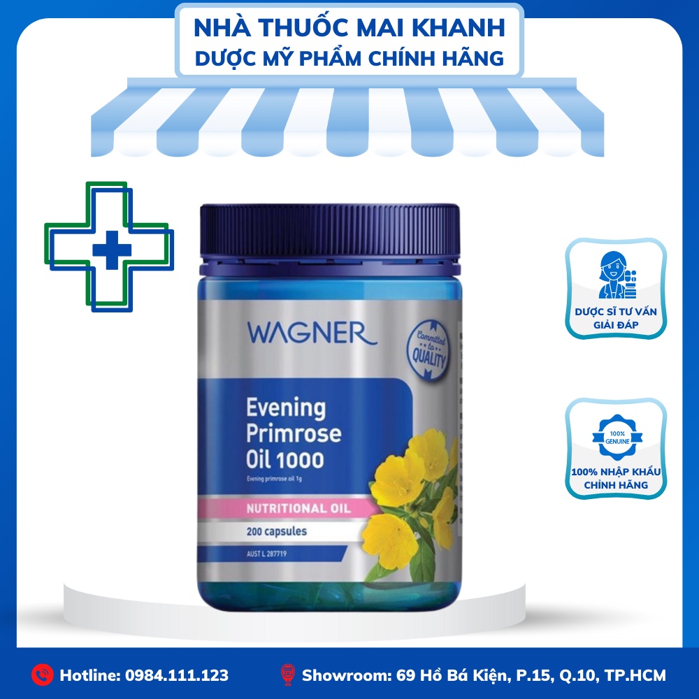 Tinh dầu hoa anh thảo Wagner 200 viên - Hàng Úc đủ bill