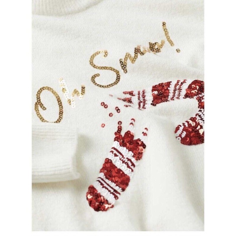 Áo len trắng HM Oh Snap