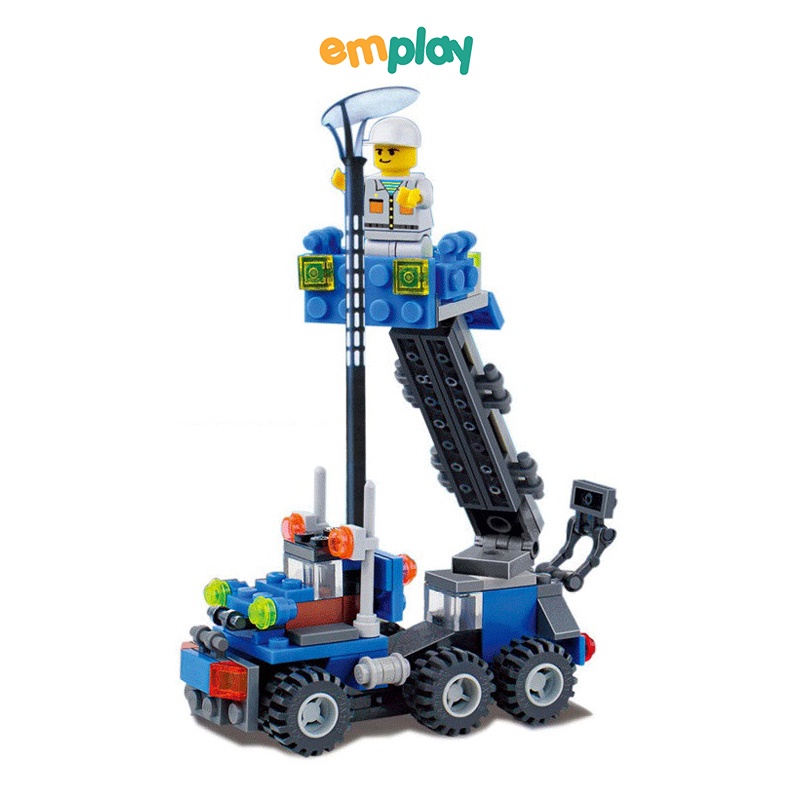 Đồ chơi lắp ráp xếp hình lego xe tải chở hàng Emplay 163 chi tiết bằng nhựa ABS cao cấp