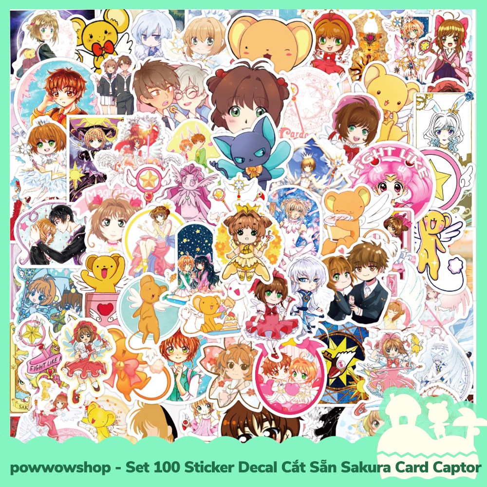 [Sẵn VN - Hỏa Tốc] Set 100 Sticker Mini Decal Dán Trang Trí Vật Dụng Mẫu Anime Manga Sakura Card Captor Collectible Cute