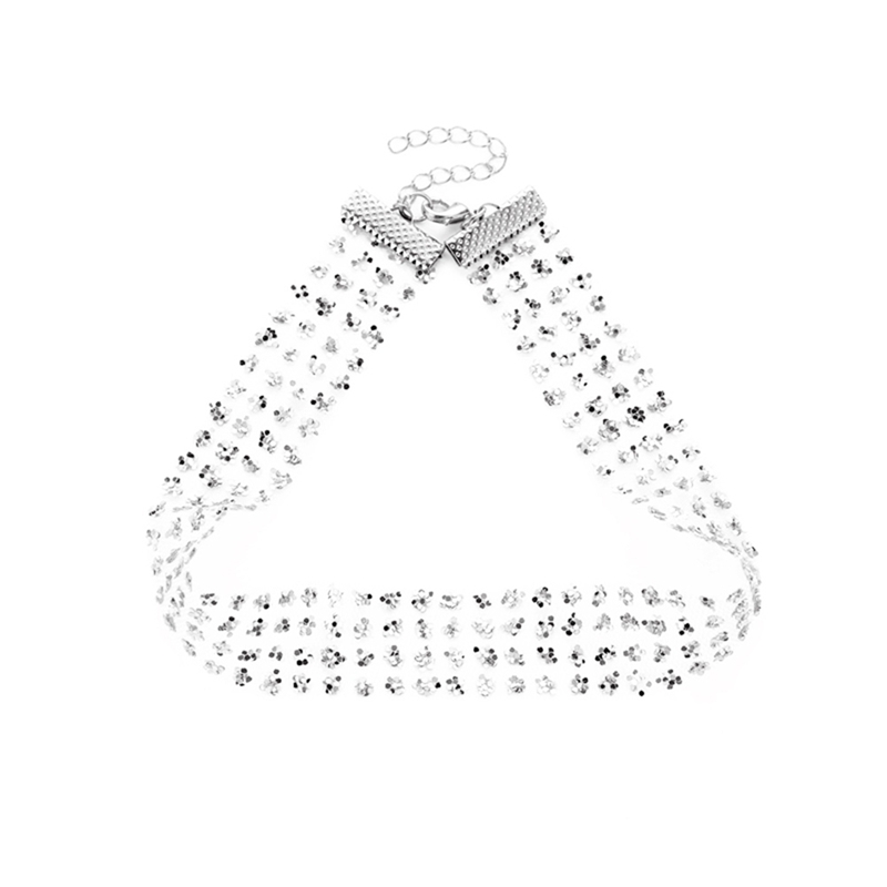 Vòng cổ choker xuyên thấu đính sequin lấp lánh phong cách Bohemia dành cho nữ