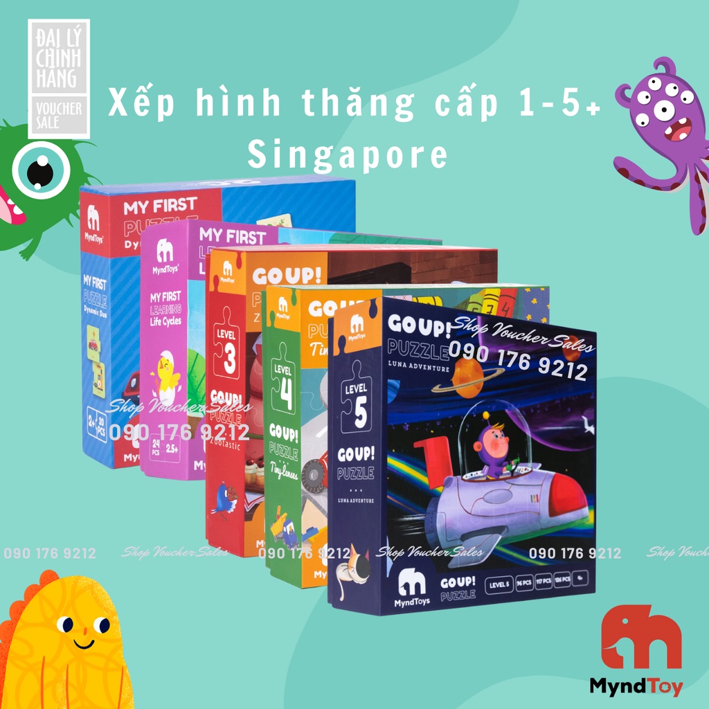 Đồ chơi Bộ Xếp hình Ghép Hình MyndToys Thăng Cấp Từ dễ đến khó cho bé 1-8 tuổi - PUZZLE MyndToy Mynd Toy ghép hình