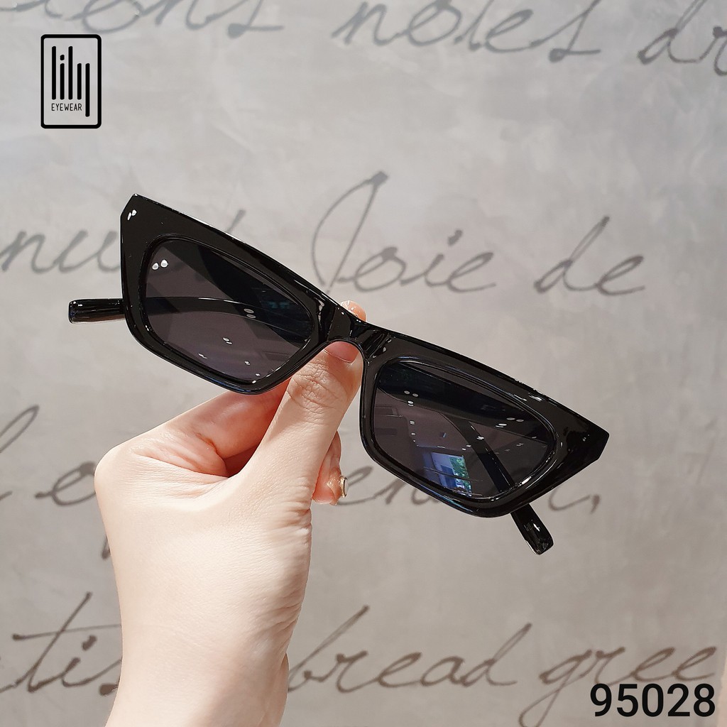 Kính mát nam nữ Lilyeyewear mắt mèo chống UV400, chất liệu nhựa chắc chắn thiết kế thời trang 95028