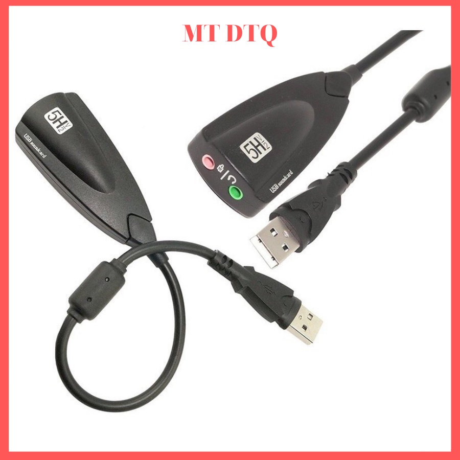 USB Sound card cao cấp 5Hv2 7.1 - Dây chia MIc và Loa từ cổng USB