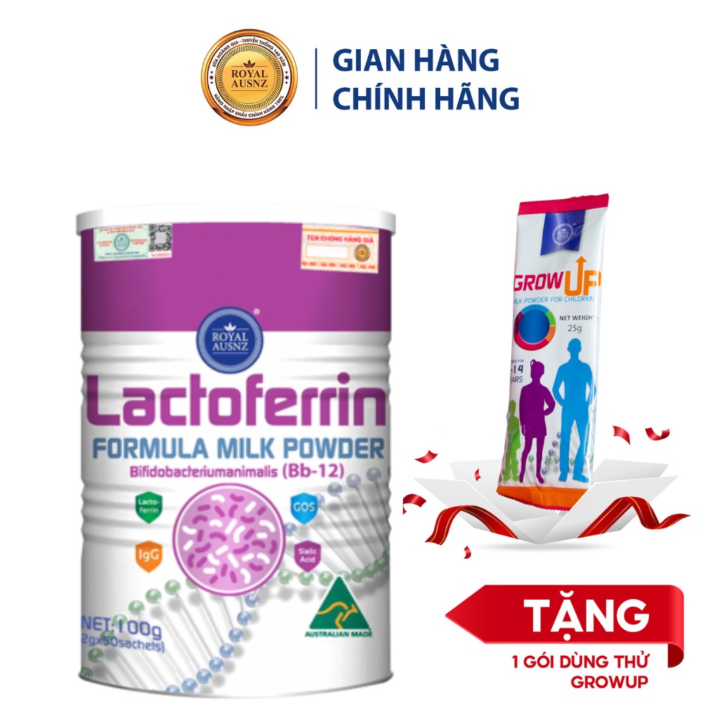 Sữa Bột Hoàng Gia Úc Lactoferrin Formula Milk BB-12 ROYAL AUSNZ Tăng Cường Hệ Miễn Dịch Cho Trẻ  100g