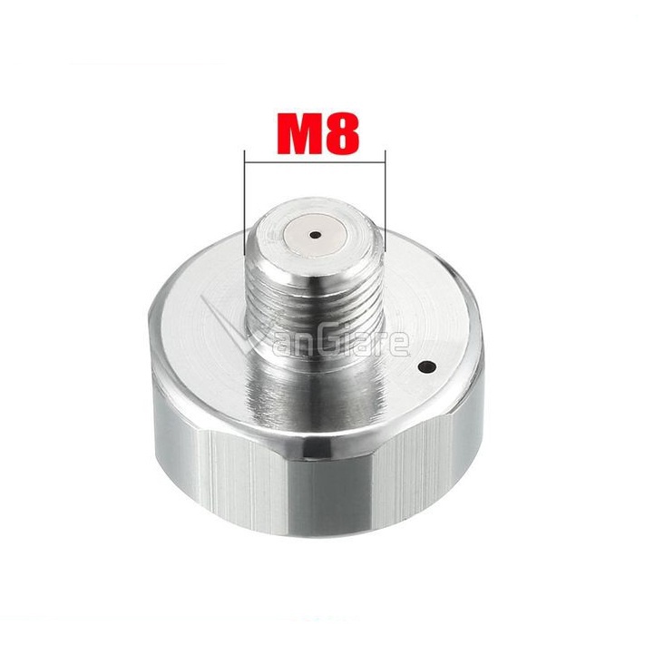 Đồng hồ đo áp suất khí nén - chân 8 - Max 40MPa dùng cho các loại Bơm Tay Cao Áp