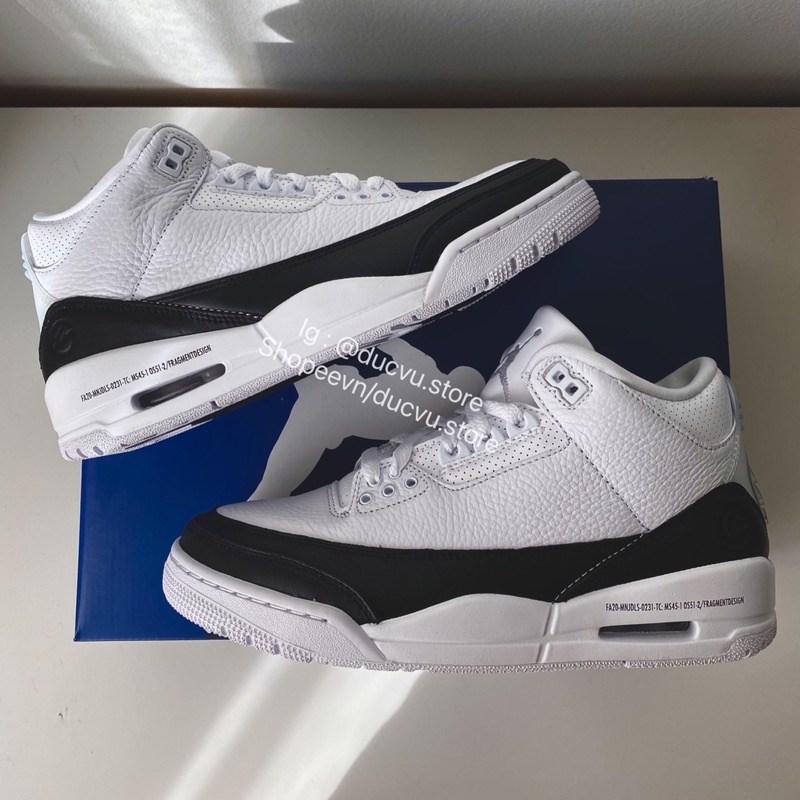 GIÀY JD3 RETRO FRAGMENT WHITE BLACK LAI AU