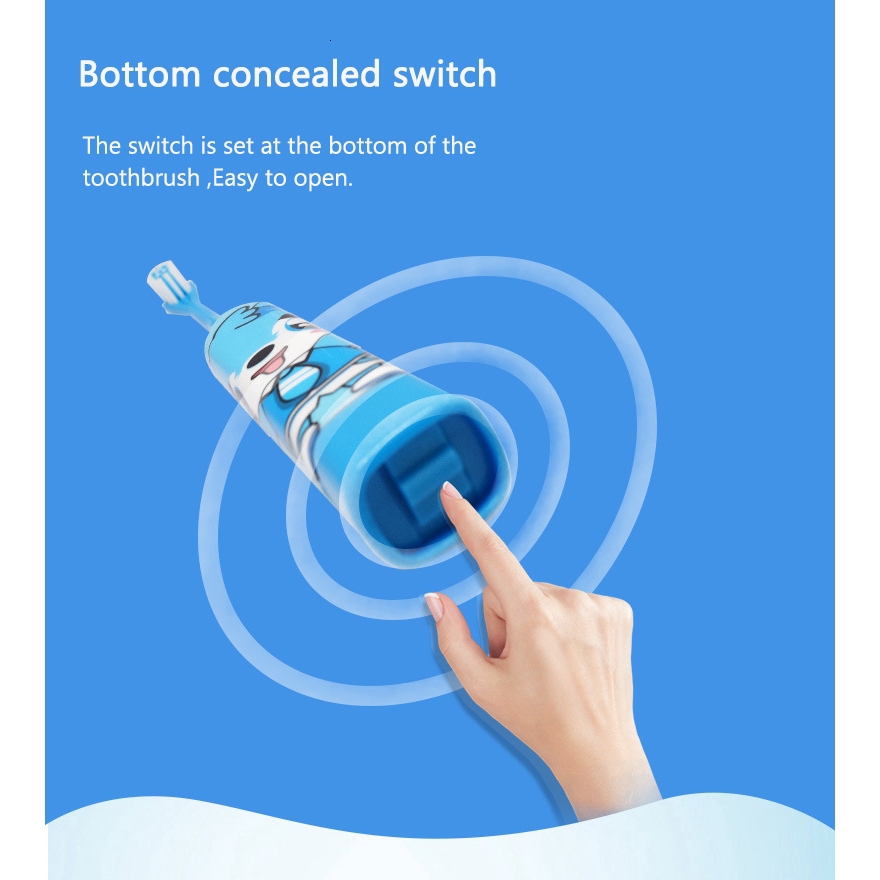 Bộ đầu bàn chải đánh răng điện tử họa tiết nhân vật hoạt hình cho bé