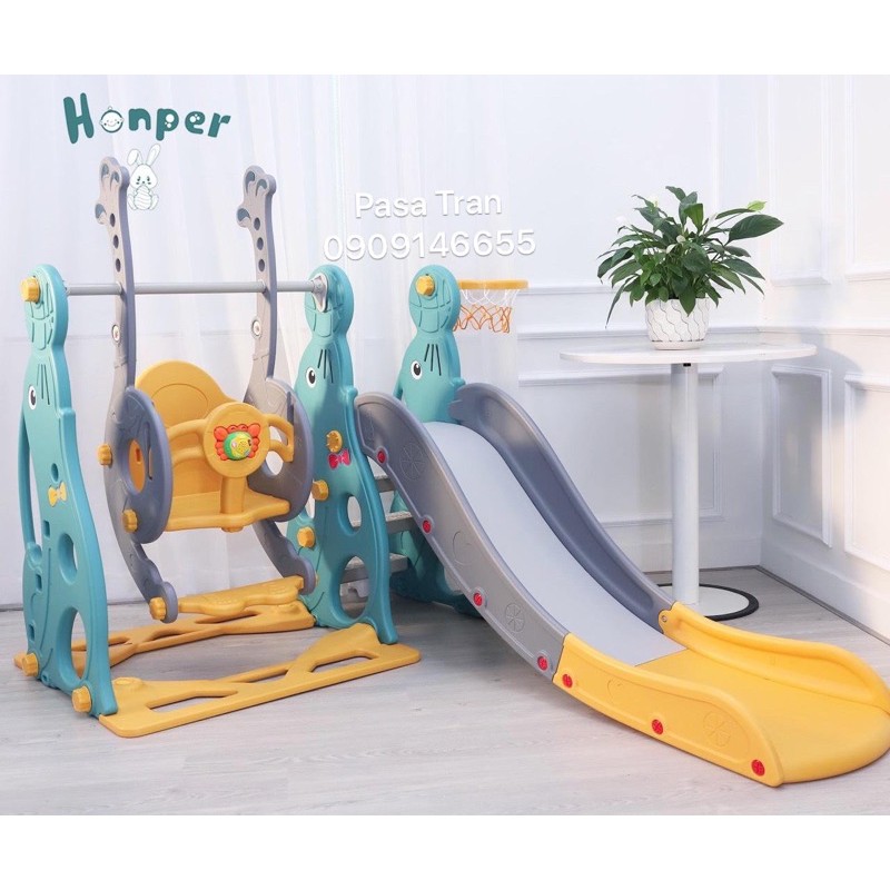 Cầu trượt xích đu hải cẩu, ngôi nhà kích thước lớn 2m,combo ctxd và bóng rỗ