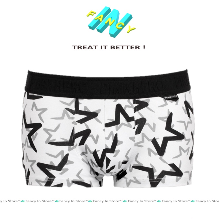 Quần Sịp Nam Cotton Boxer PINK HERO Mềm Mịn Cao Cấp, Co Dãn Thấm Hút Mồ Hôi, Sịp Nam Fancy In - bx009