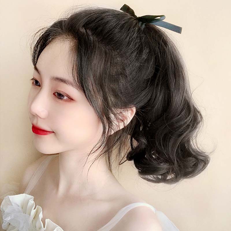 Tóc Giả Dài 30cm Xoăn Có Ruy Băng Thời Trang Cho Nữ