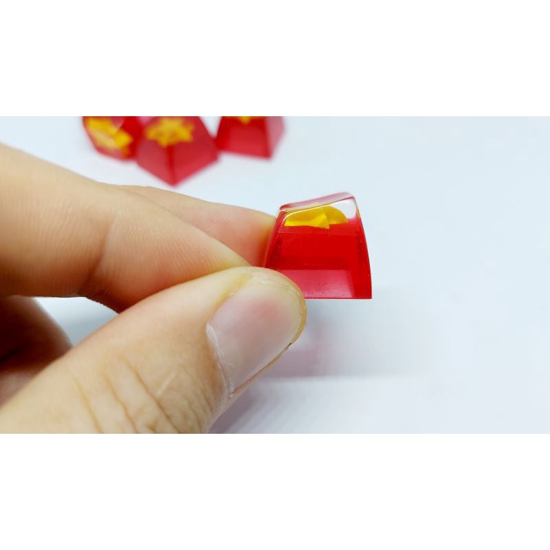 Keycap artisan Quốc kỳ trang trí bàn phím cơ.