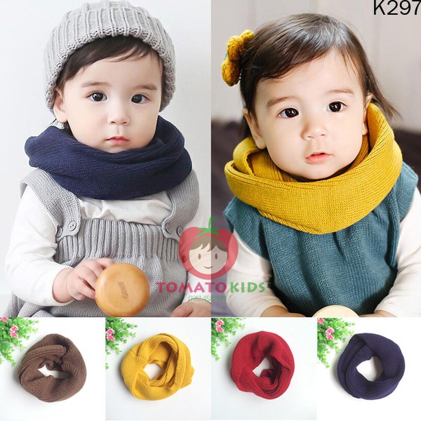 Khăn ống len phong cách hàn quốc cho bé ( quấn 2 vòng)