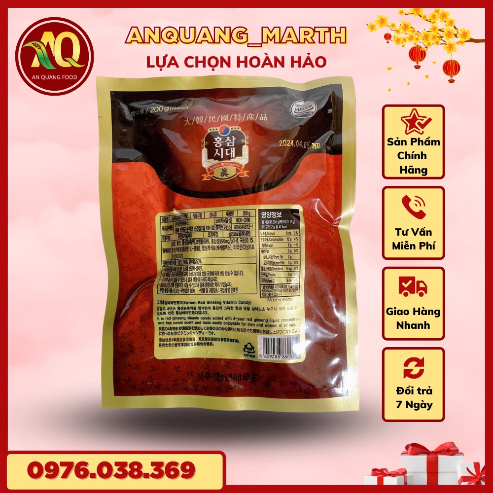 Kẹo ANQUANG_MARTH,3 vị sâm sam sung, gừng hàn quốc, quế Hàn quốc melland- Hàng chất lượng