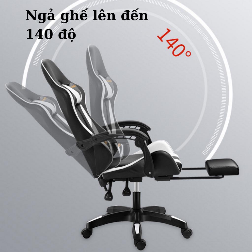 Ghế Gaming Công Thái Học Cao Cấp Có Massage Lưng, Ghế Game Bọc Da Cao Cấp, Ghế Xoay Văn Phòng Có Gác Chân