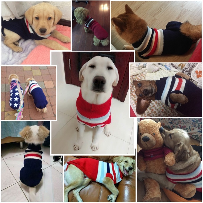 Áo len cho chó Quần áo khoác thú cưng Trang phục cho chó nhỏ vừa và lớn 4 màu
