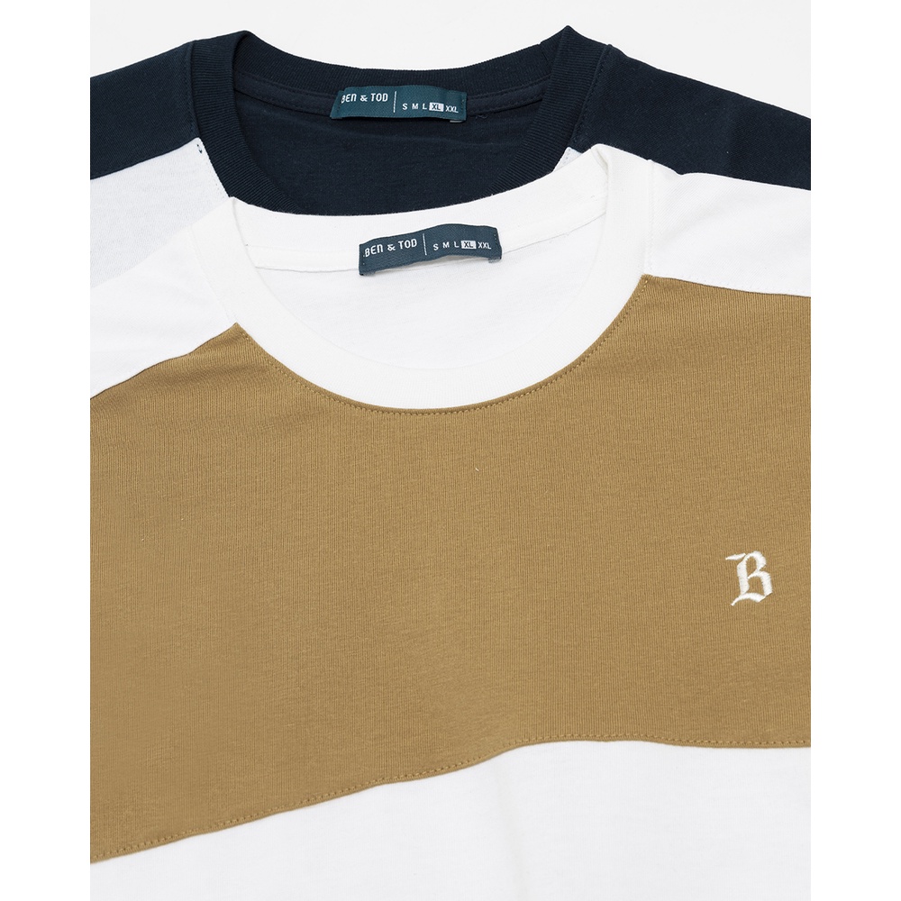 Áo thun nam cổ tròn BEN &amp; TOD R1210BB095 vải cotton, họa tiết, thoáng mát, cao cấp, thanh lịch, trẻ trung