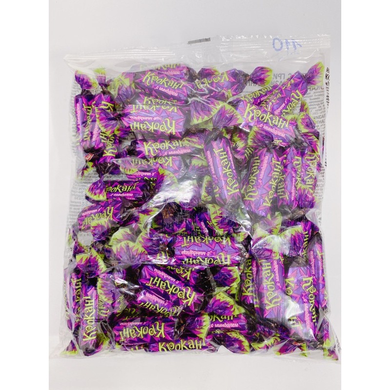 KẸO SOCOLA HẠNH NHÂN NGA KPOKAHT 500G/ KẸO TÍM NGA/ SOCOLA TÍM NGA/ KẸO SOCOLA KROKANT
