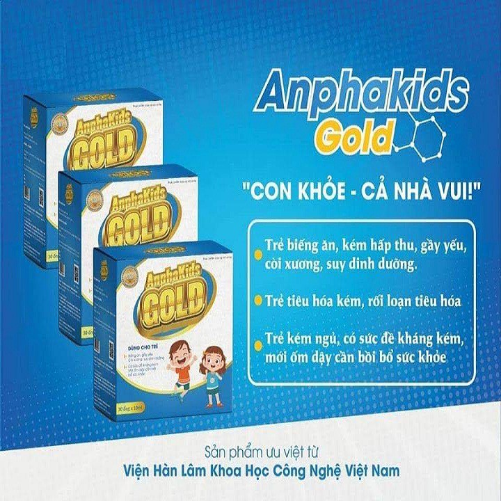 Combo 3 hộp anphakids gold tăng đề kháng cho bé