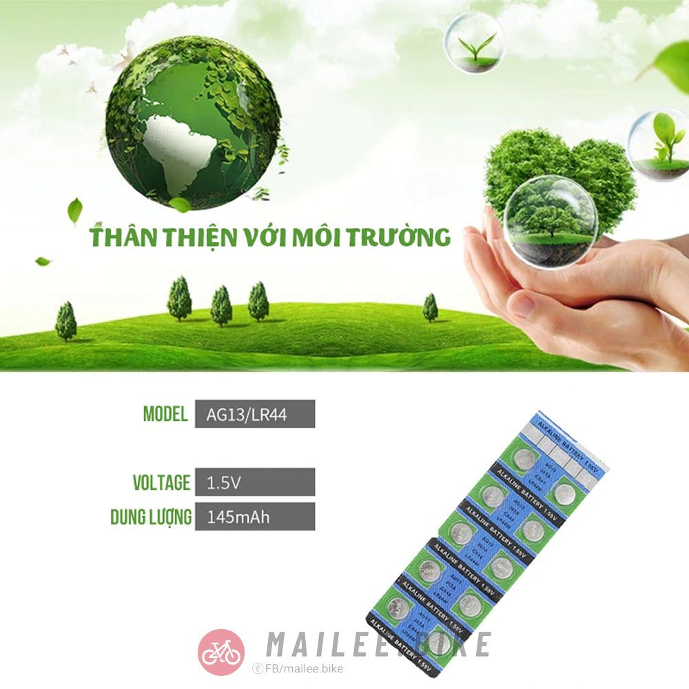 Pin Cúc Áo AG13/LR44 Button Cell Pin Đồng Hồ Đồ Chơi Máy Tính Hàng Chuẩn Chất Lượng Cao