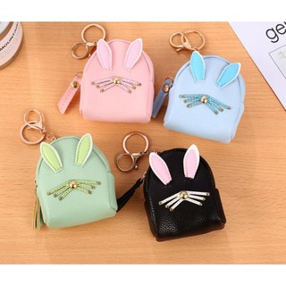 (HOT) Bóp MINI móc khóa Tai Thỏ siêu nhỏ siêu tiện lợi, đựng tiền, chìa khóa, son, gương,... cực kỳ dễ thương trẻ trung