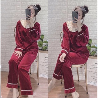 Set pijama nhung đỏ