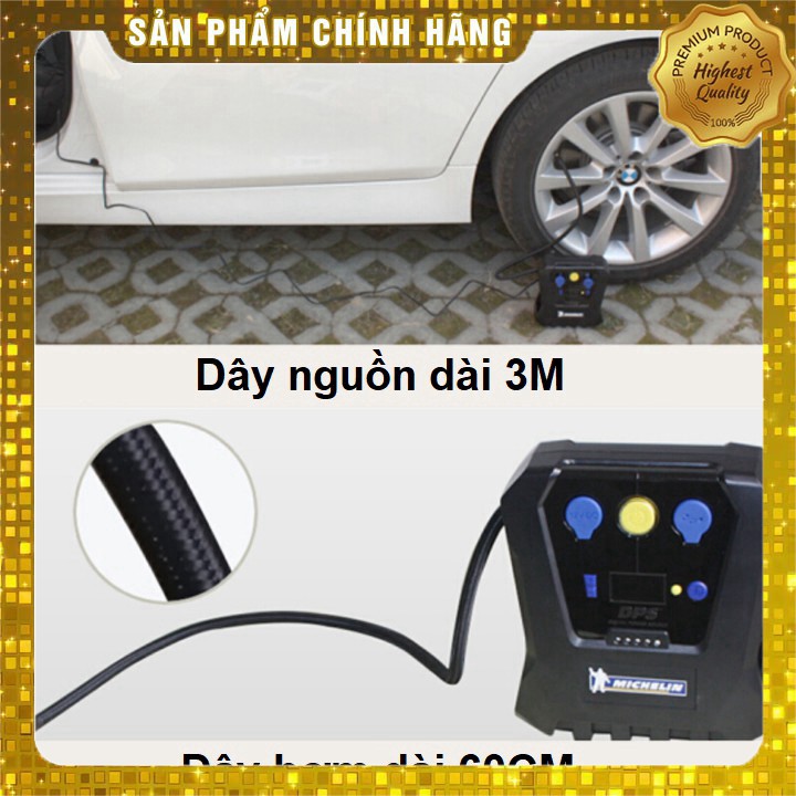 Máy bơm lốp ô tô tự ngắt nhãn hiệu Michelin 4398ML-12266. Bảo hành 12 tháng AD