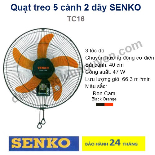COMBO 2 Quạt treo 2 dây SENKO TC16