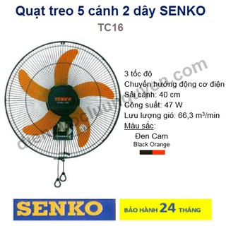 COMBO 2 Quạt treo 2 dây SENKO TC16