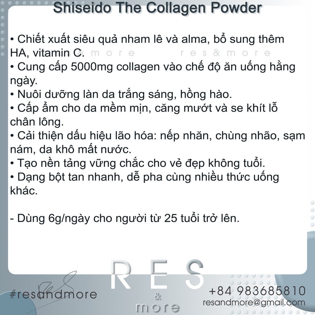 Bột collagen_Shiseido - The Collagen Powder [126g]