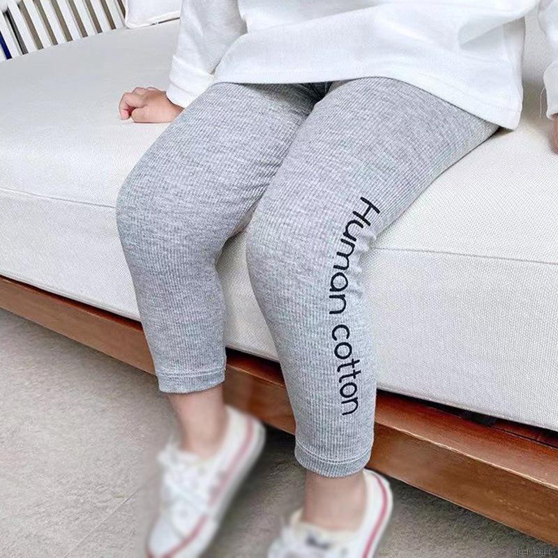Quần Legging Co Giãn Thoáng Khí In Chữ Phong Cách Hàn Quốc Thời Trang Xuân Hè Cho Bé Gái 2-9 Tuổi