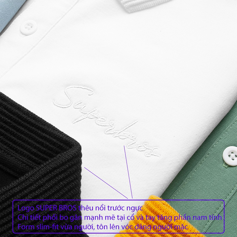 Áo Thun Có Cổ Nam Polo Trơn Hàng Hiệu SUPER BROS Xịn, Đẹp. Vải. Logo Thêu Với Nhiều Màu Áo Nam Tính. Cam Kết Chính Hãng. | BigBuy360 - bigbuy360.vn