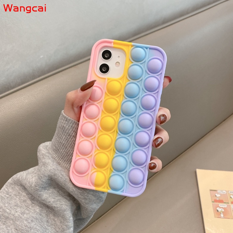 Ốp điện thoại silicone dẻo màu cầu vồng nhiều màu cho Samsung Galaxy Note 10 10+ Plus 9 S21 S21+ S20 S20+ Ultra FE