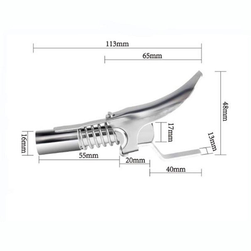 Đầu vòi bơm mỡ bôi trơn áp suất cao dạng kẹp khóa tiện dụng 1/8 NPT 10000PSI