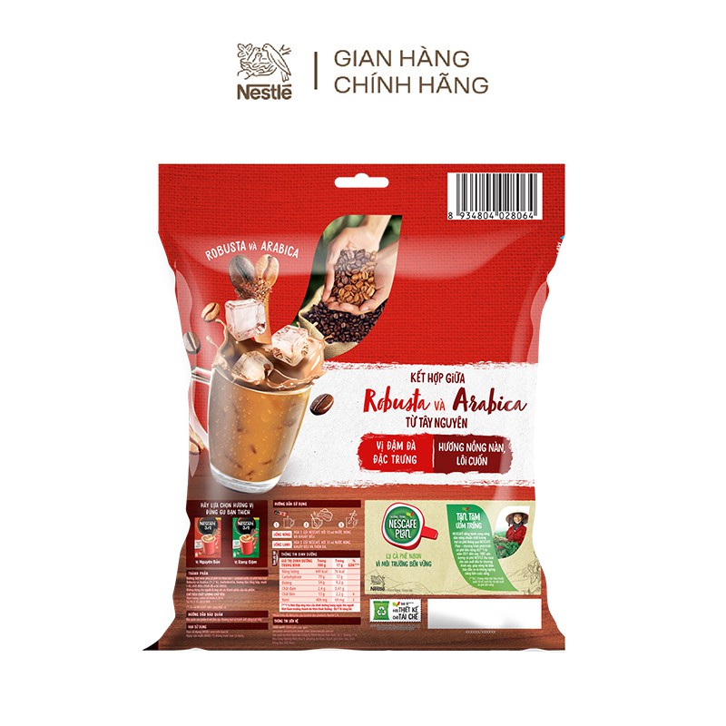 Cà phê rang xay hoà tan Nescafe 3in1 bịch 782g màu đỏ  - Nestle