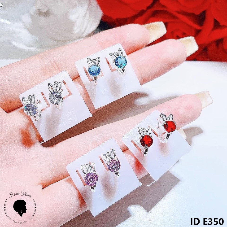 Bông tai bạc cho bé hình thỏ FLORA E350