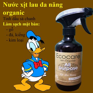 Nước xịt lau bàn gỗ,đá,kiếng tinh dầu sả chanh tự nhiên Ecocare