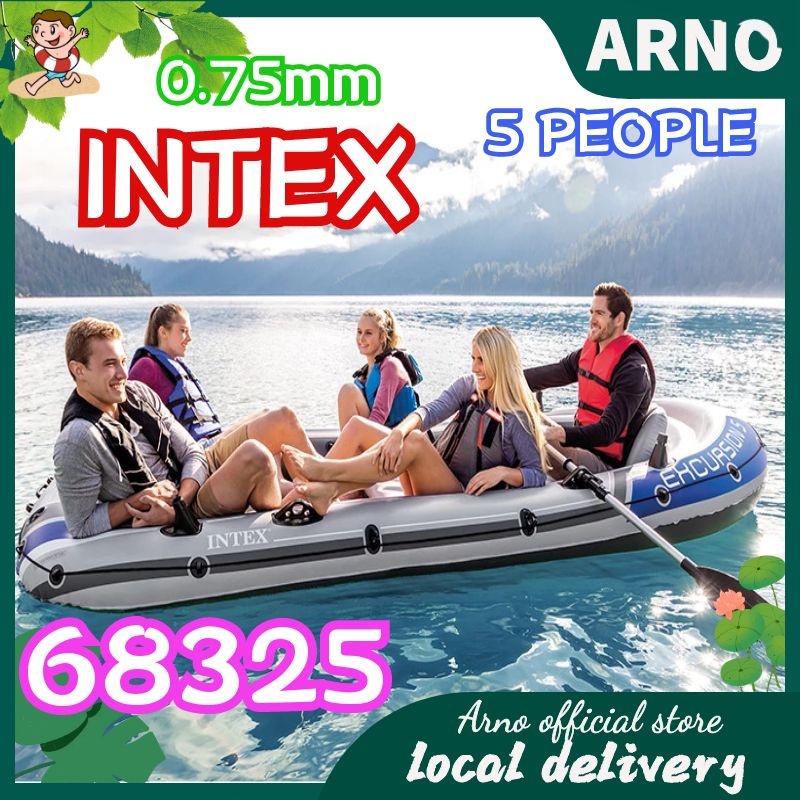 INTEX Người trôi dạt Thuyền bơm hơi dày 5 người Thuyền đánh cá 5 người Thuyền bè bằng cao su Mở rộng không khí Kayak