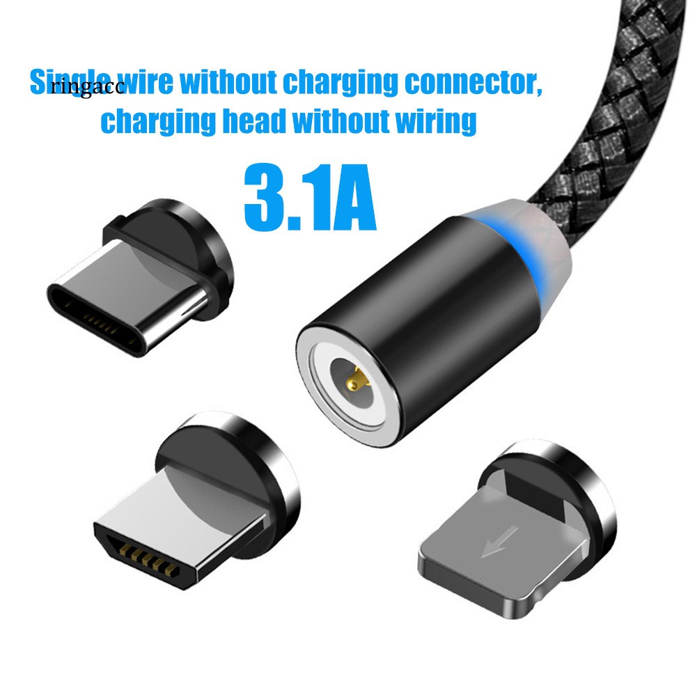 【RAC】Micro USB Type-C Magnetic Braided Charge Data Transfer Cable for Android iPhone