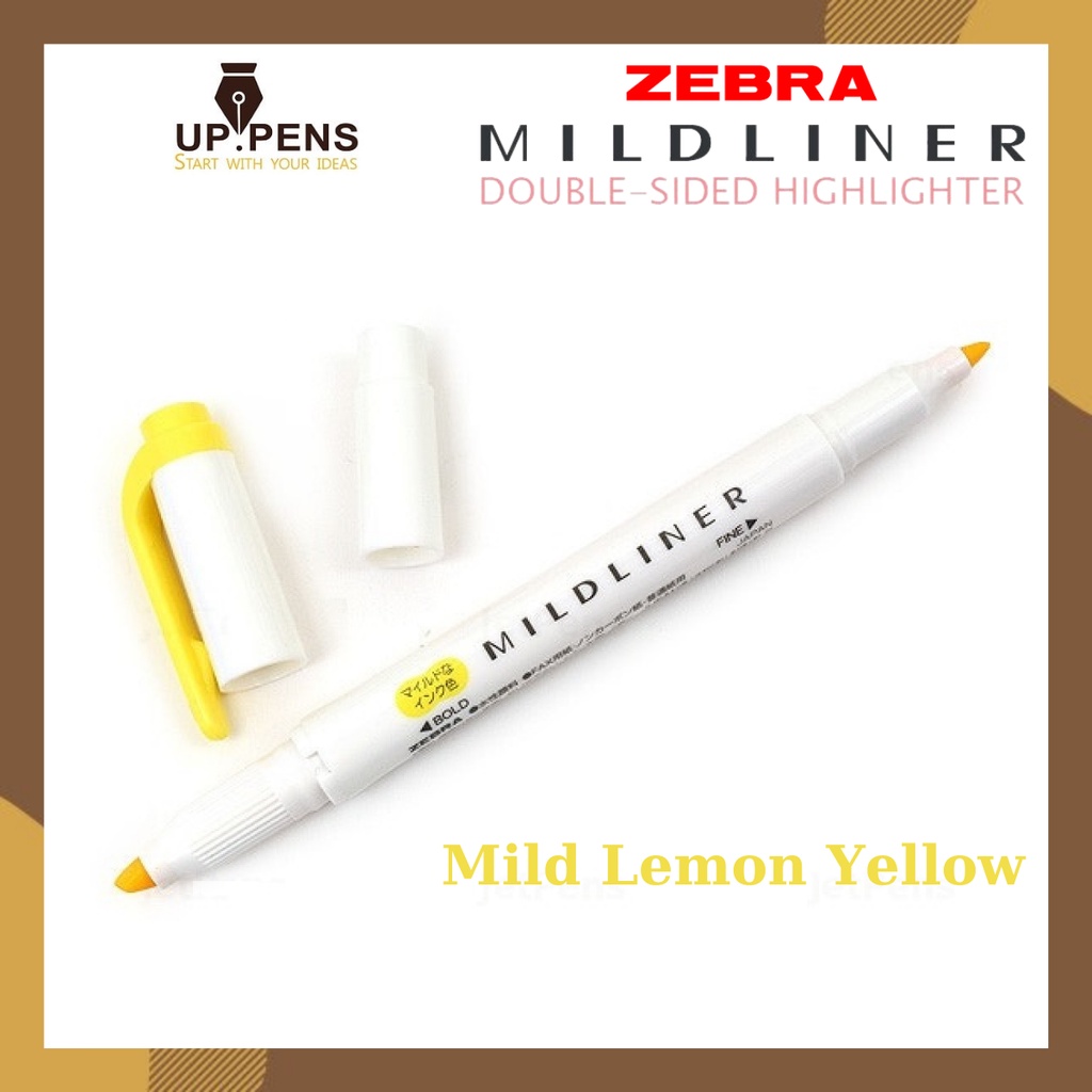 Bút đánh dấu hai đầu Zebra Mildliner Double-Sided Highlighter - Fine/Bold  - Màu vàng chanh (Mild Lemon Yellow)