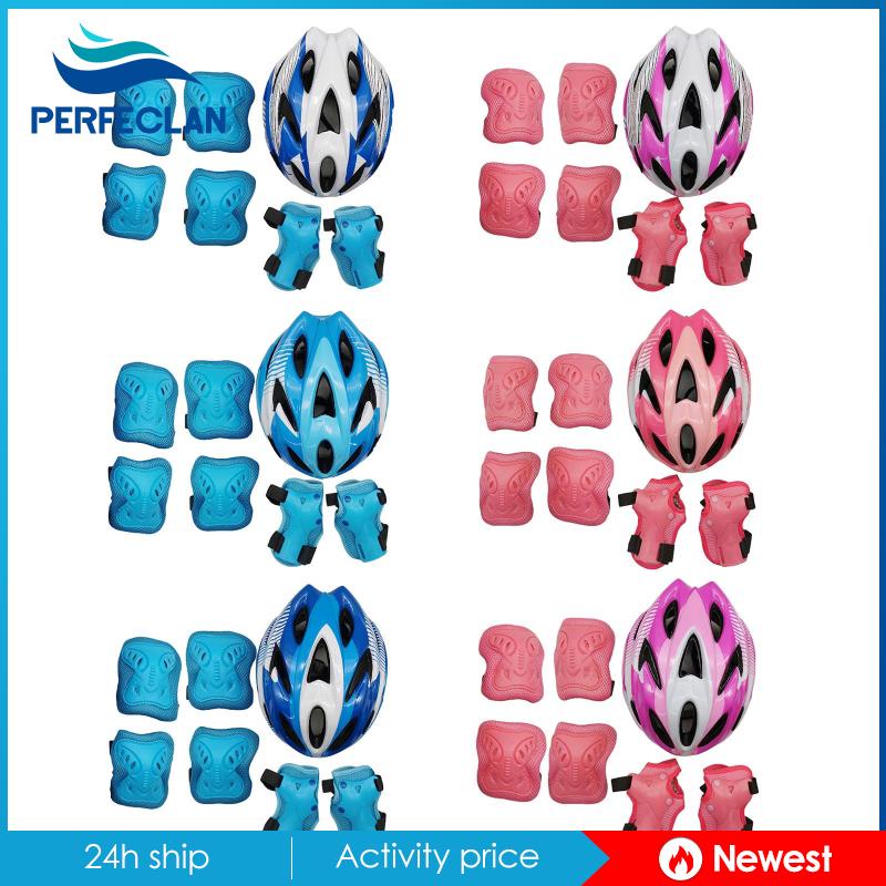 Set 7 Miếng Đệm Bảo Vệ Đầu Gối / Khuỷu Tay / Trượt Ván Dành Cho Trẻ Em