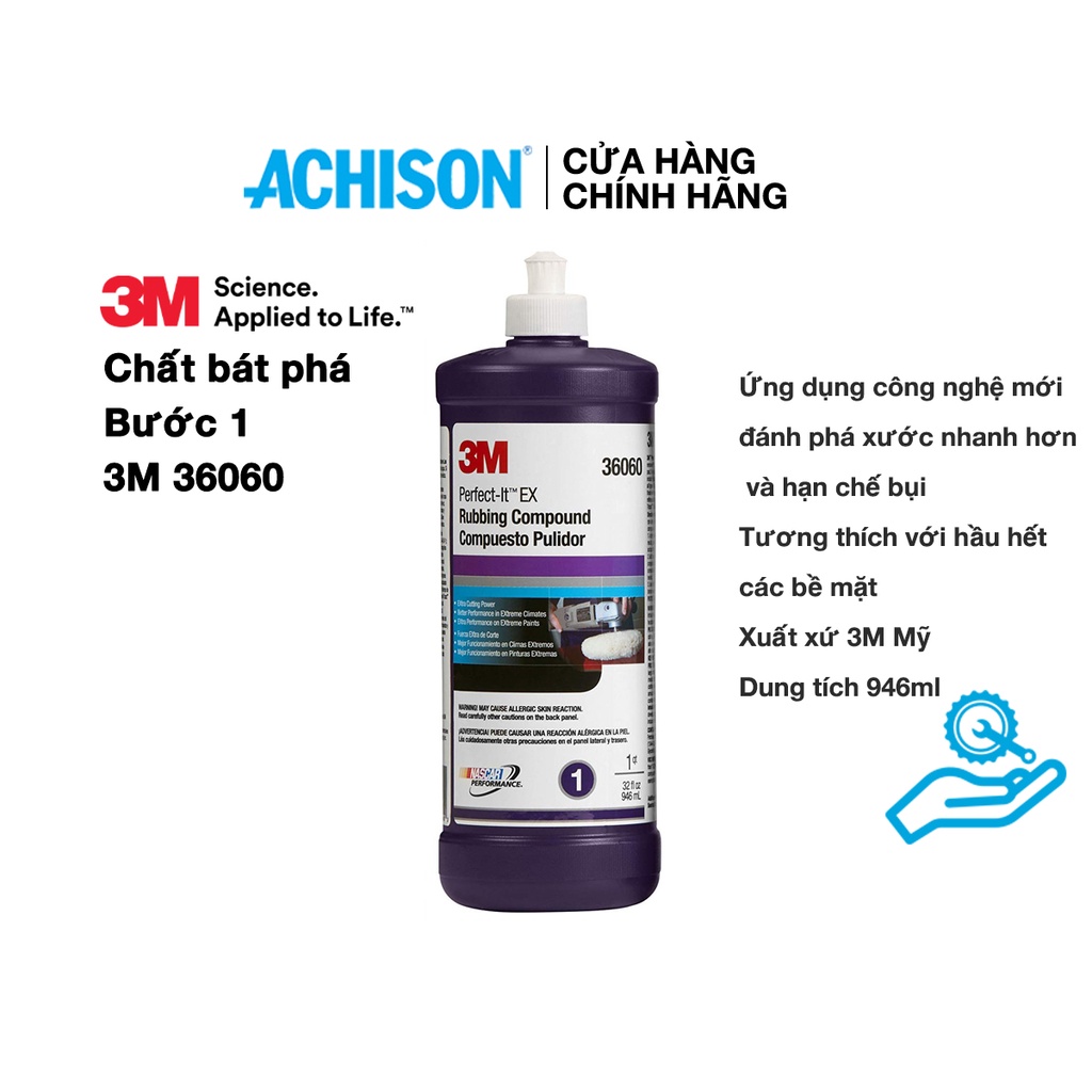 Hàng chính hãng 3M  dung dịch đánh bóng 3 bước 3M 36060 06094 06068 HỆ 3 BƯỚC
