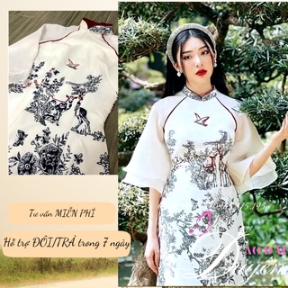 Áo dài cách tân in họa tiết hình hươu siêu hot