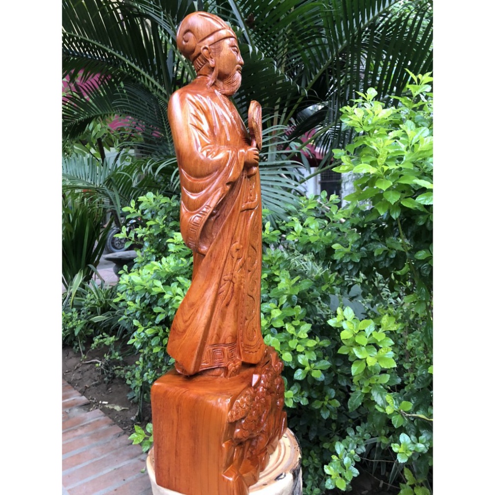 Tượng Gỗ Khổng Minh Gia Cát Lượng Cao 30 Cm